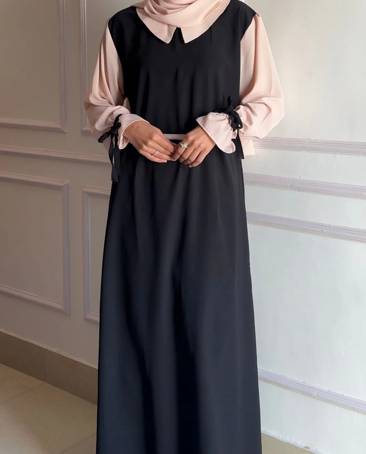 Elegant Layered Abaya With Stollar