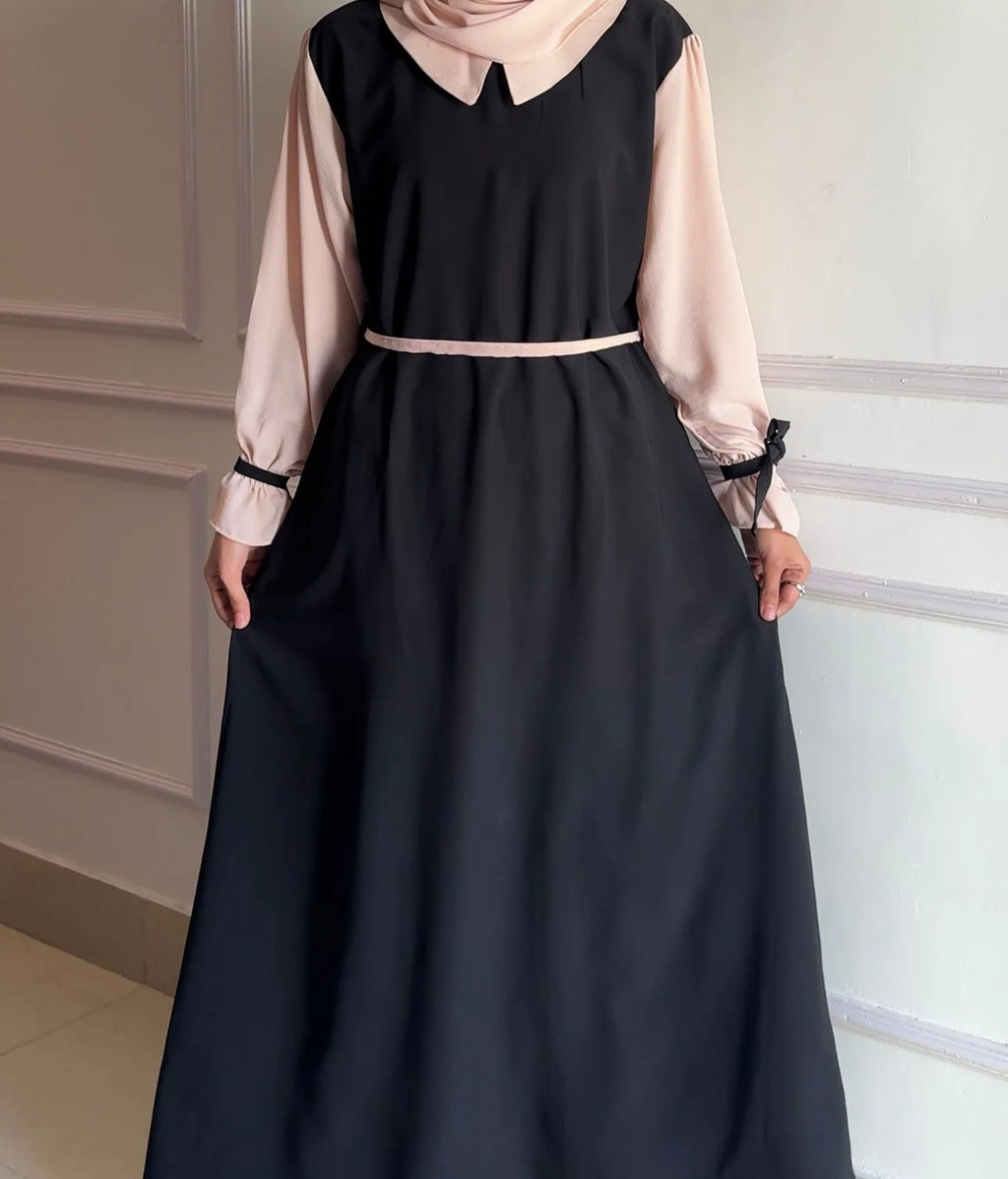 Elegant Layered Abaya With Stollar