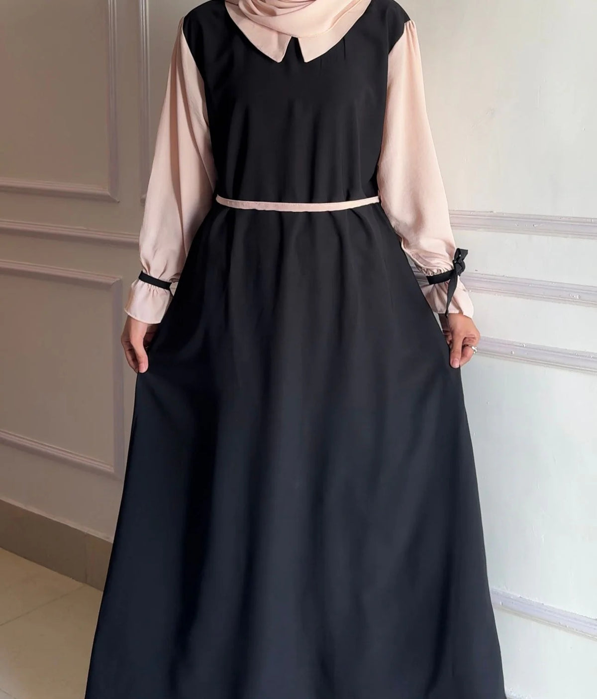 Elegant Layered Abaya With Stollar