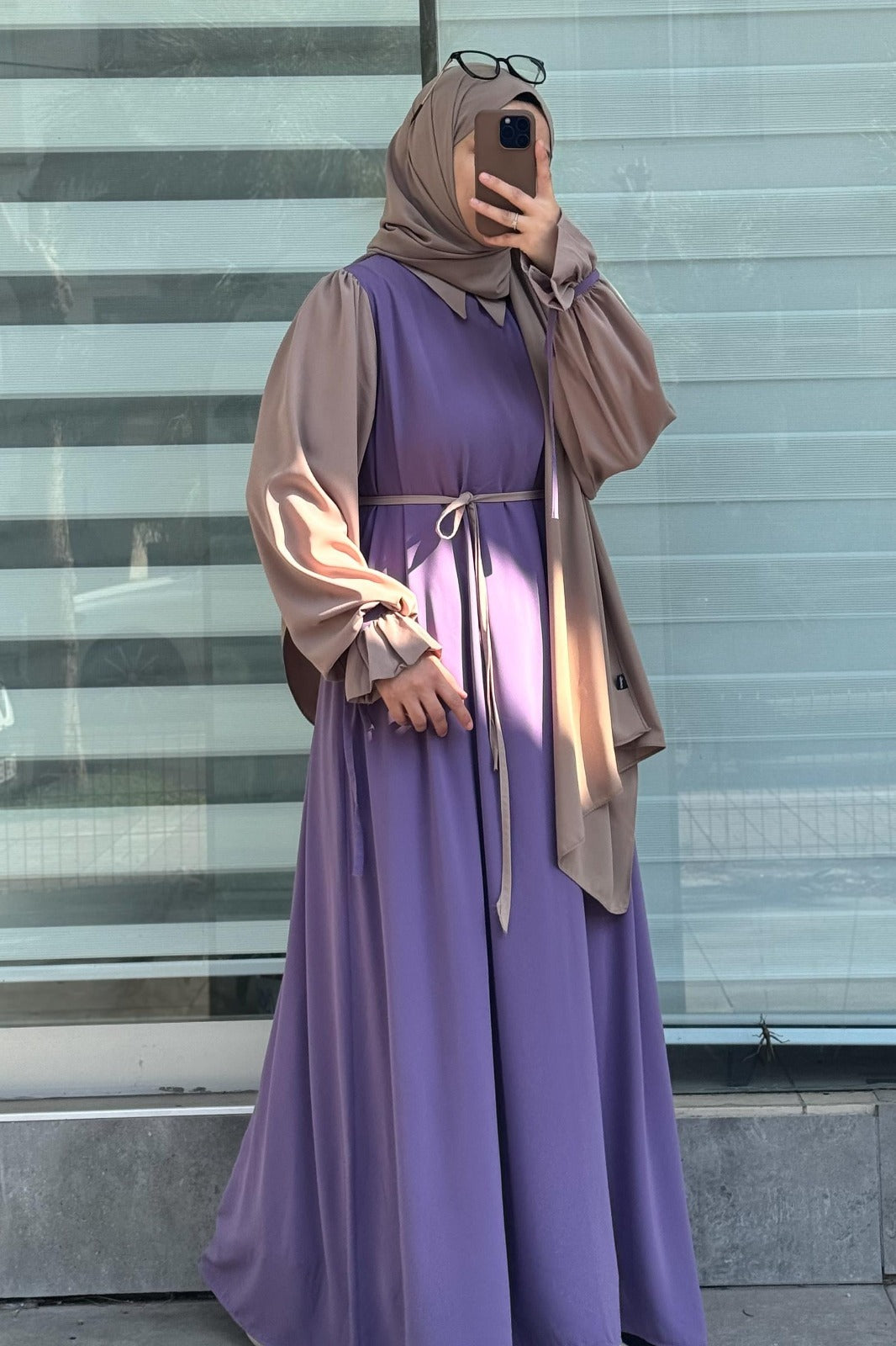 Elegant Layered Abaya With Stollar